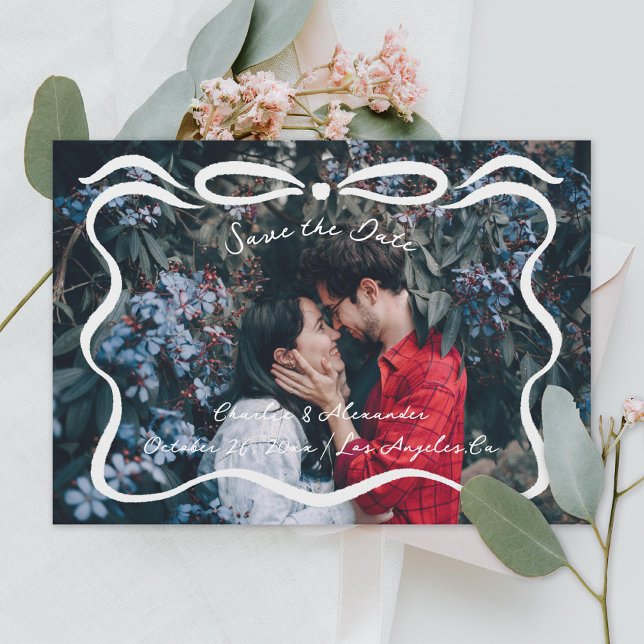 Reserva La Fecha Cintas entrelazadas y foto de plegado (Subido por el creador)