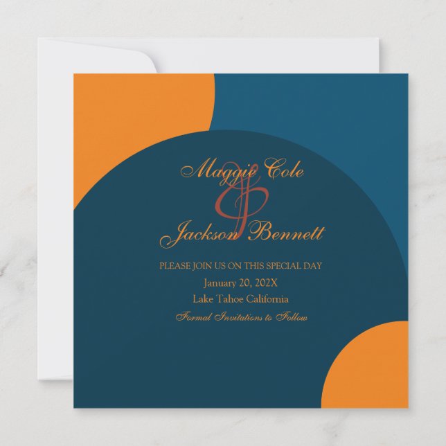 Reserva La Fecha Círculo moderno Guardar la fecha (Reverso)