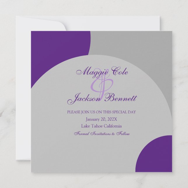 Reserva La Fecha Círculo moderno Guardar la fecha (Reverso)