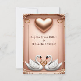 Reserva La Fecha 💍 Cisnes de oro rosa Decoración de boda 💍