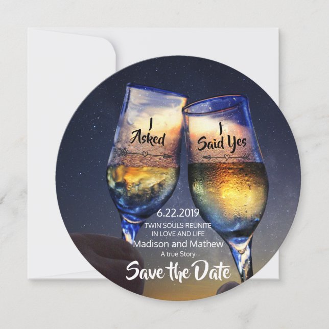 Reserva La Fecha Cita para Llamas Gemelas Guardar la Fecha (Anverso)