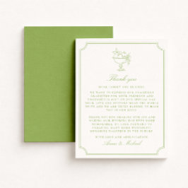 Reserva La Fecha Citrus Green Double Frame  Wedding Thank You card