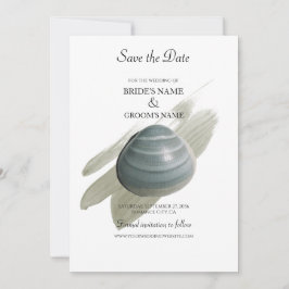 Reserva La Fecha Clam Watercolor Stroke Wedding Guardar La Fecha