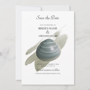 Reserva La Fecha Clam Watercolor Stroke Wedding Guardar La Fecha