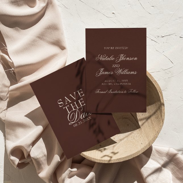 Reserva La Fecha Clase Boda de Chocolate Marrón Antiguo Dinero de L (Subido por el creador)