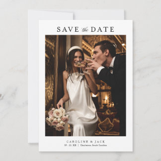 Reserva La Fecha Clásica Foto de Boda Chic Moderna