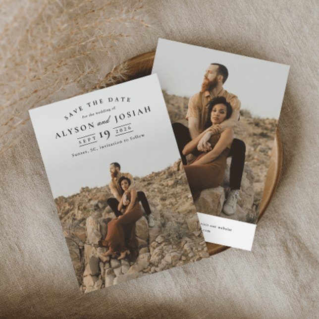 Reserva La Fecha Clásica Foto de Boda Elegante (Subido por el creador)