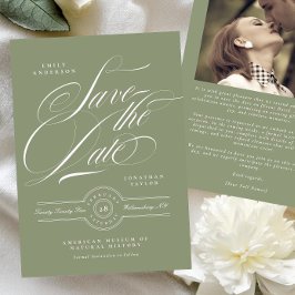 Reserva La Fecha Clásica foto de caligrafía verde azarosa de nate n