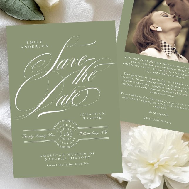 Reserva La Fecha Clásica foto de caligrafía verde azarosa de nate n (Subido por el creador)