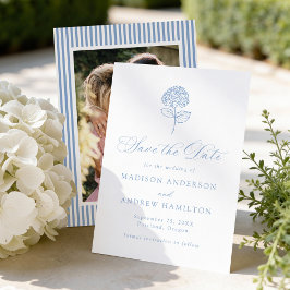 Reserva La Fecha Clásica Foto de Hortensia Azul Boda