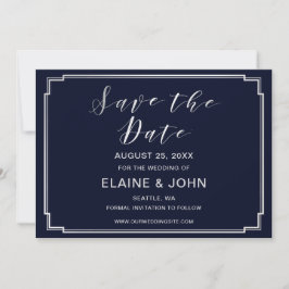 Reserva La Fecha Clásicas bodas de plata Navy save the dates