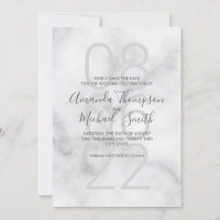 Clásico Boda de escritura moderna de mármol blanco
