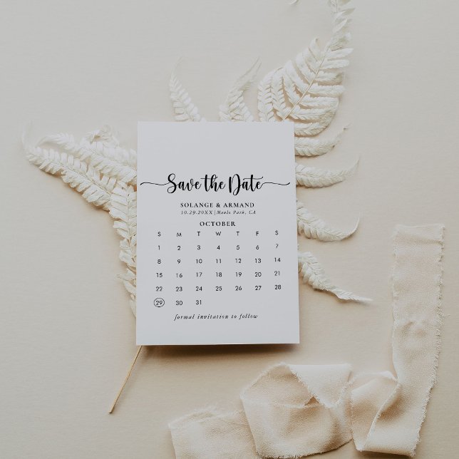 Reserva La Fecha Clásico de caligrafía elegante Guardar el calendar (Subido por el creador)