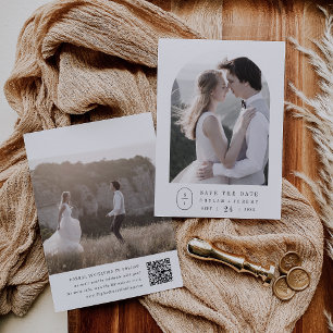 Reserva La Fecha Clásico de SHYLAH Boda único del Boho Neutral Eleg