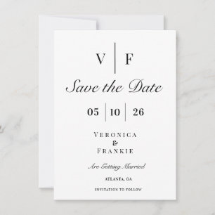 Reserva La Fecha Clásico Elegante Boda Guardar la Fecha