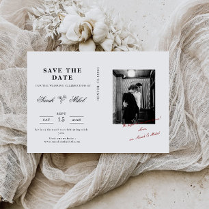 Reserva La Fecha Clásico Elegante Script Fotografía Boda Vintage