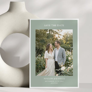 Reserva La Fecha Clásico Elegante Simple Sabio Foto QR Boda