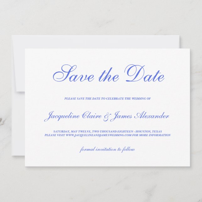 Reserva La Fecha Clásico Floral Script Wedding Save the Date (Anverso)