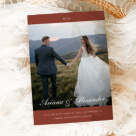 Reserva La Fecha Clásico Monograma Elegante Guión Dos Boda de fotos