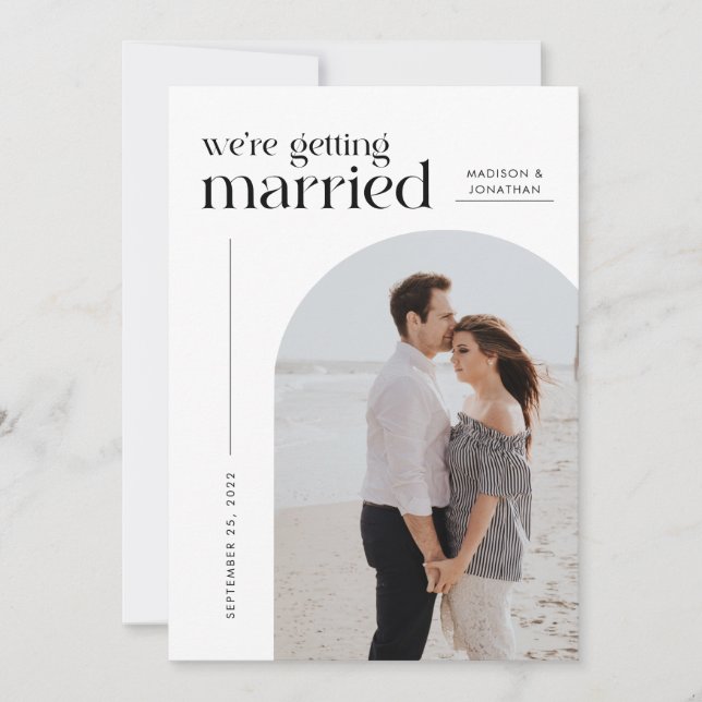 Reserva La Fecha Clásico nos estamos casando con la foto de Arco (Anverso)