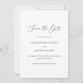 Reserva La Fecha Clásico Simple Sin Fotos Boda Elegante