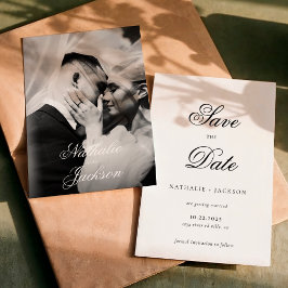 Reserva La Fecha Classic Elegant Script Photo Wedding Save the Date