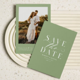 Reserva La Fecha Classic Sage Green Photo Save the Date QR Code