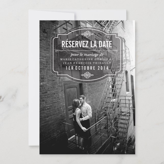 Reserva La Fecha Classique et Élégante Réservez la fecha (Anverso)