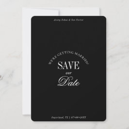 Reserva La Fecha Classy Black and White Elegant Save the Date Card