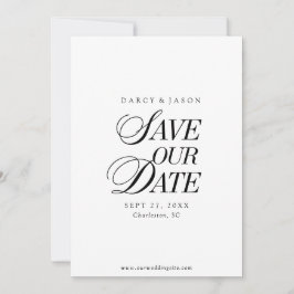 Reserva La Fecha Classy Black and White Elegant Save the Date Card