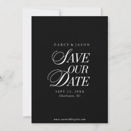 Reserva La Fecha Classy Black and White Elegant Save the Date Card