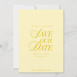 Reserva La Fecha Classy Butter Yellow Elegant Save the Date Card
