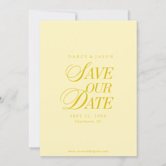 Reserva La Fecha Classy Butter Yellow Elegant Save the Date Card