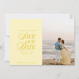 Reserva La Fecha Classy Butter Yellow Elegant Save the Date Card
