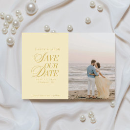 Reserva La Fecha Classy Butter Yellow Elegant Save the Date Card