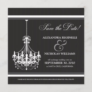 Reserva La Fecha Classy Chandelier Save the Date (negro/blanco)