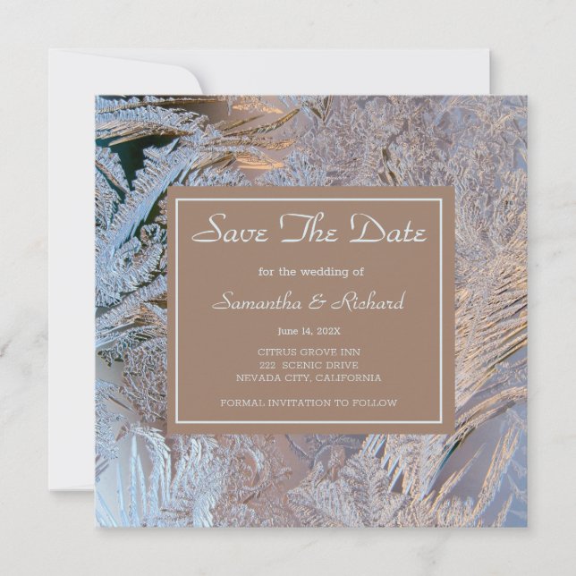 Reserva La Fecha Classy Frosted Save The Date (Anverso)