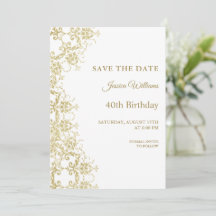 Classy Gold Damask 40 cumpleaños