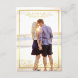 Reserva La Fecha Classy Gold Save the Date Photo Card