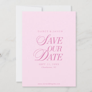 Reserva La Fecha Classy Pastel Pink Elegant Save the Date Card