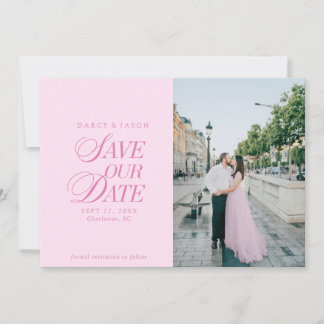 Reserva La Fecha Classy Pastel Pink Elegant Save the Date Card