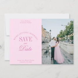 Reserva La Fecha Classy Pastel Pink Elegant Save the Date Card