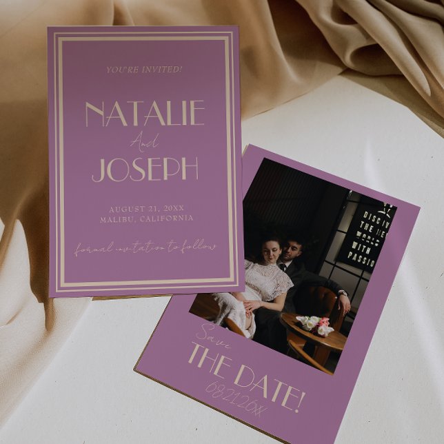 Reserva La Fecha Classy Wisteria Old Money Fancy Photo Wedding (Subido por el creador)