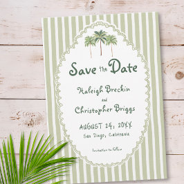Reserva La Fecha Coastal Chic Sun Palm Tree Wedding