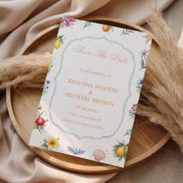 Reserva La Fecha Coastal Citrus Floral Announcement