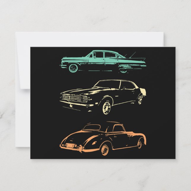 Reserva La Fecha Coches de época - Retro gráfico de 80 y 90 (Anverso)