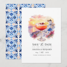Cóctel de puesta de sol en Santorini boda en Greci