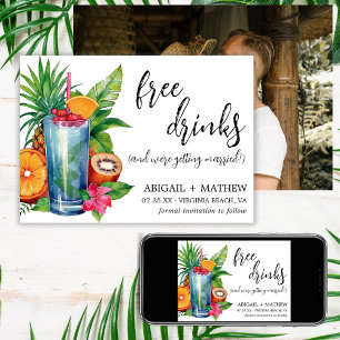 Reserva La Fecha Cóctel Divertido de Frutas Tropicales Foto de Moda