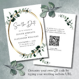 Reserva La Fecha Código QR actualizado Eucalyptus Greenery Gold