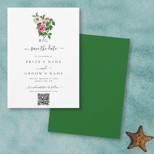 Reserva La Fecha Código QR Boda de verano de Hibiscus Tropical